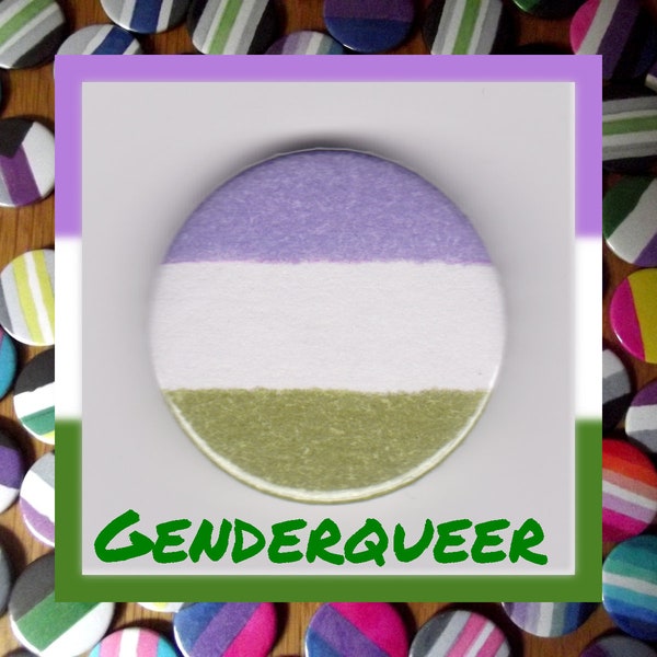 Genderqueer Pride 1" button badge