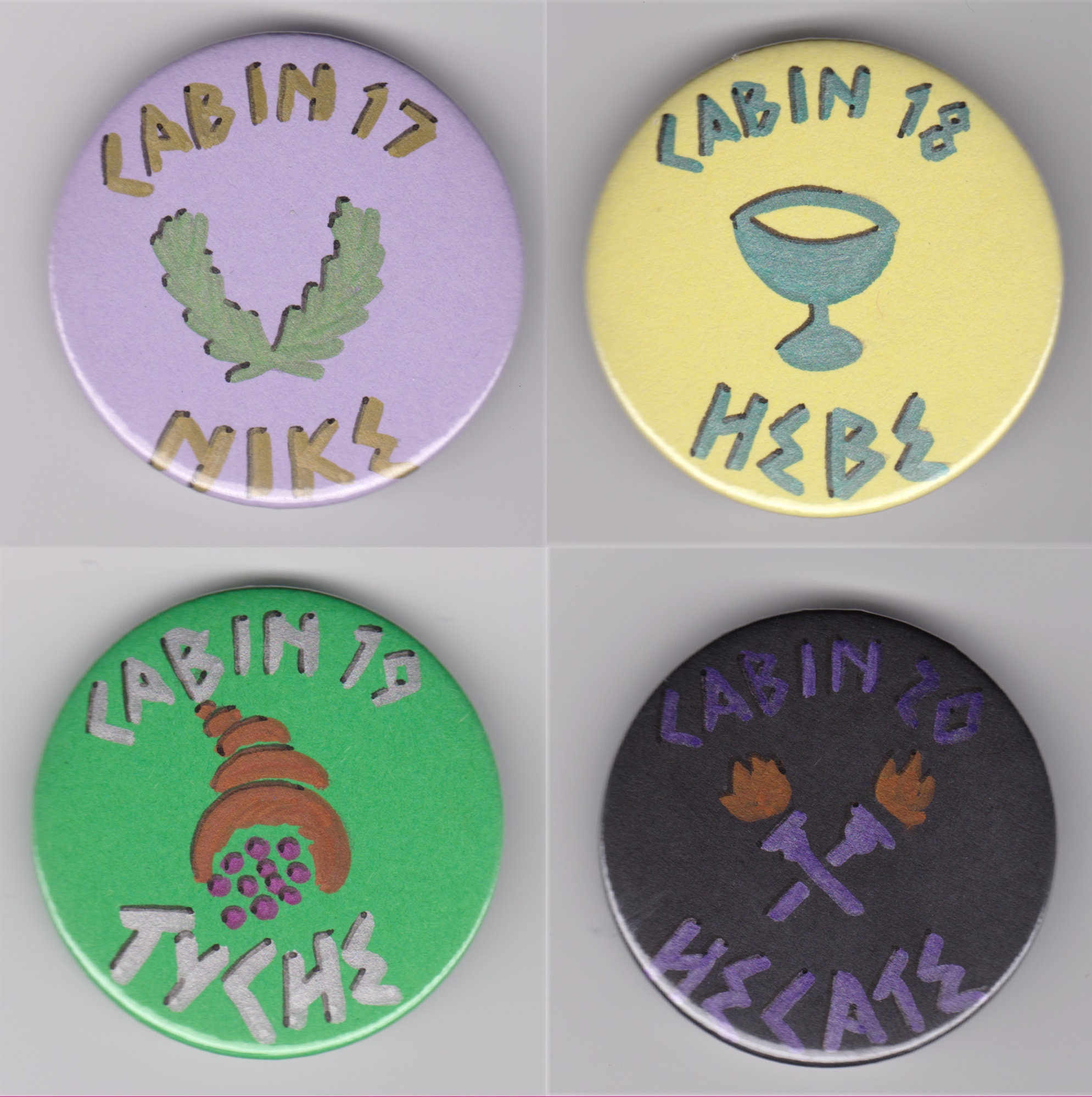 Camp Half Blood Cabins 1.75 Button Badges all 20 