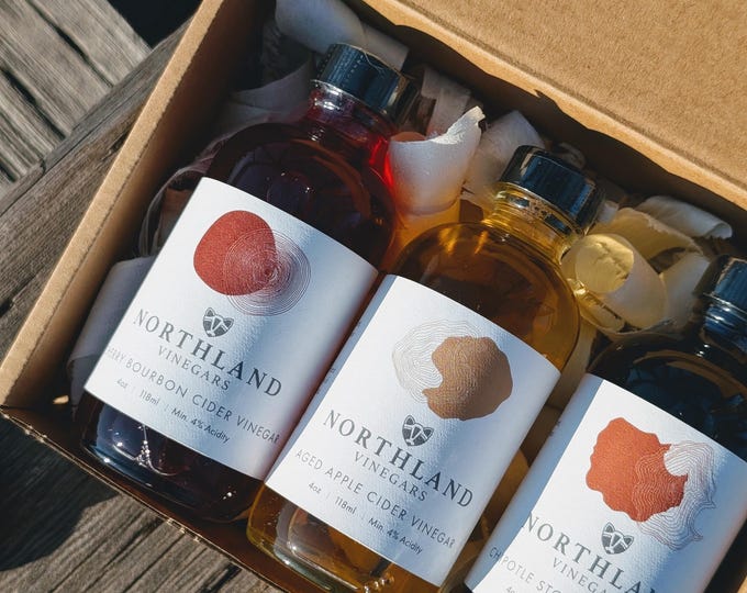 Artisan Vinegar Sampler – Apple Cider, Cherry Bourbon, Chipotle Stout (3 x 4oz)
