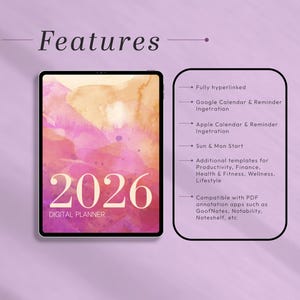2026 Digital Planner Bundle – Calendar Sync, Stickers, Trackers & Covers | GoodNotes, Notability, Noteshelf