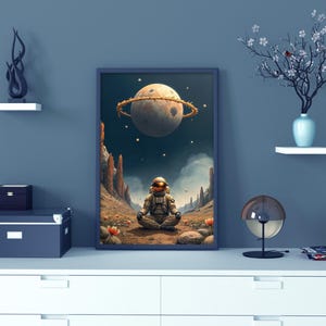 Vintage Astronaut Wall Art Printable, Instant Download Space Decor, Retro NASA Poster Digital Print for Home & Office