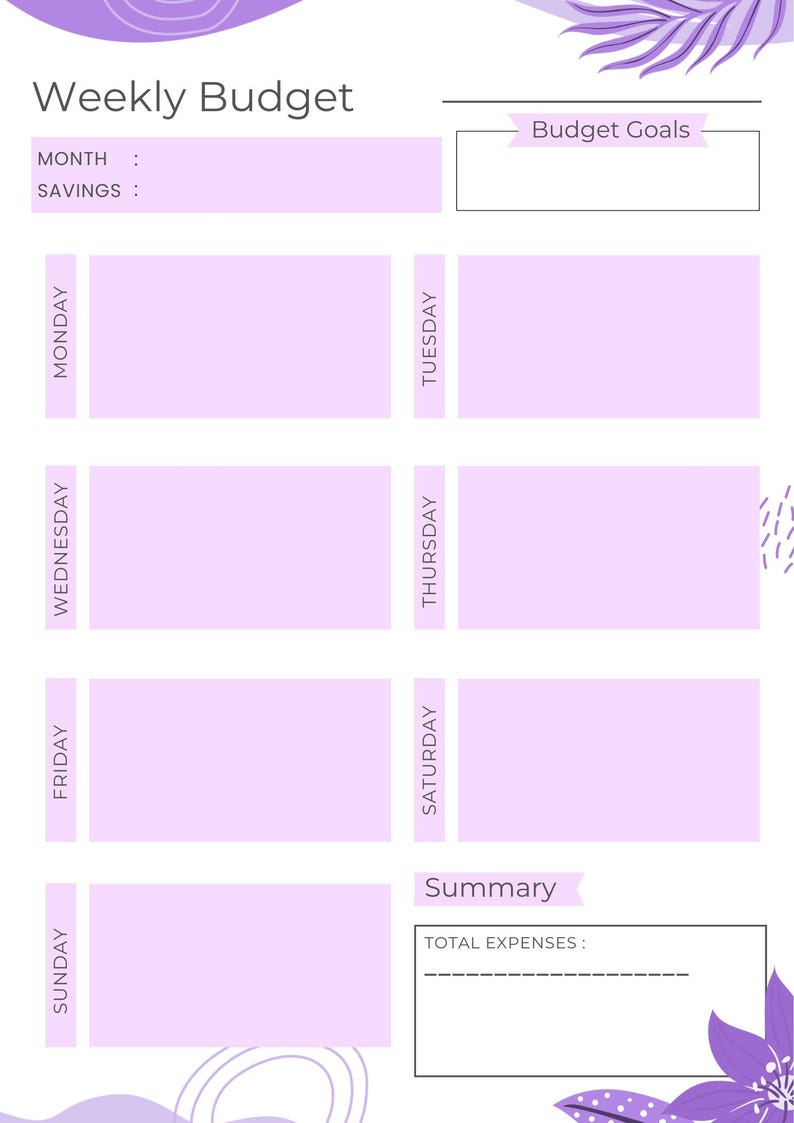 Purple Monthly & Weekly Planner Template for Canva | Editable Digital ...