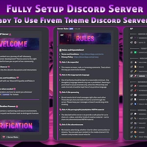 Fully Setup GTA V RP FiveM Discord Server | Roleplay Server with Custom Roles, Channels, Emojis & Instant Ownership