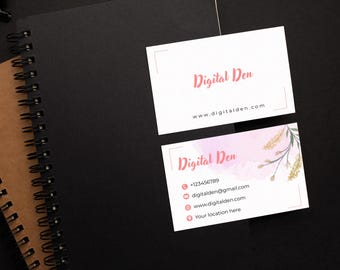 Minimalist Business Card Template: Modern Clean Design, Canva Editable (Instant Download + Tutorial Video)