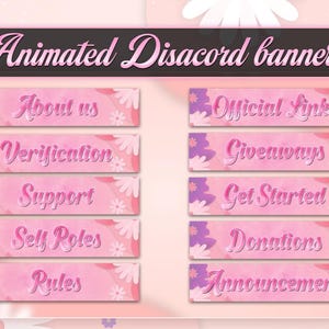Animated Pink Discord Server Banners Pack (11 Aesthetic GIF Banners) | Pastel Channel Headers | Instant Download + Embed Tutorial