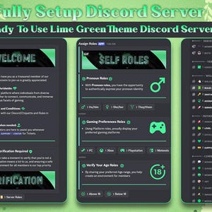 Fully Setup Lime Green-Themed Discord Server | Vibrant Aesthetic Server with Emojis, Banners & Ownership Transfer