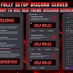 Fully Setup Red-Themed Discord Server | Bold Aesthetic Server with Roles, Emojis, Banners & Instant Ownership