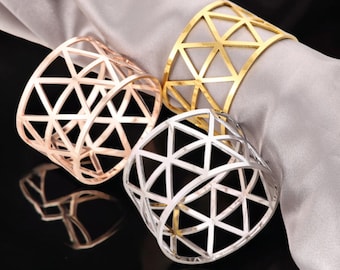 Geometric Napkin Rings, Modern Table Decor, Napkin Rings