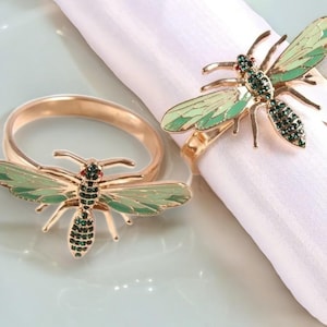 Wespe Serviettenhalter, 6 Stück Bienen Tischdekoration, Elegante Käfer Serviettenringe, Gartenparty Geschirr, Hochzeitsdekor, Abendessen, Geschenkidee