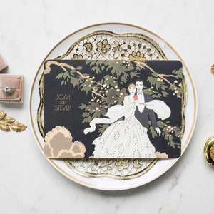 Art Deco Wedding Invitation, Gatsby Speakeasy Style