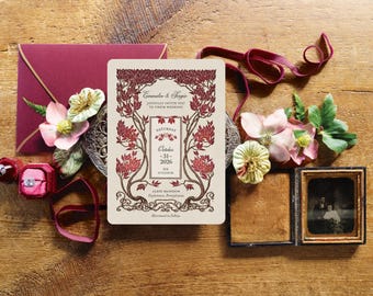 Fall Wedding Invitations: Forest and Nature Stationery - Autumn Trees