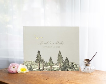 Redwood Forest, Garden Wedding Guest Book, Sequoia Woodland Theme Photo Album