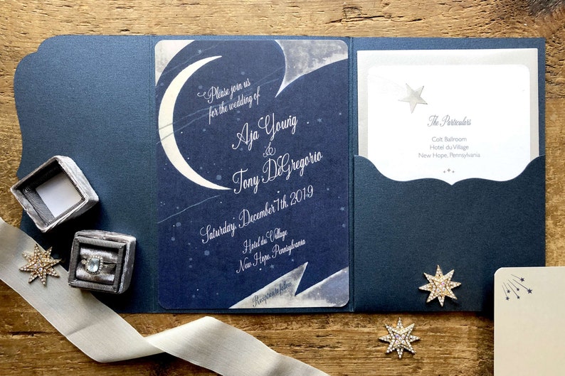 Celestial Wedding Invitations Starry Night Wedding | Etsy