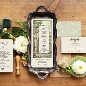 Forest Wedding Invitations, Woodland Wedding, Rustic Craftsman Wedding Stationery - Redwoods, Sequoia, Mountains, Wilderness Wedding