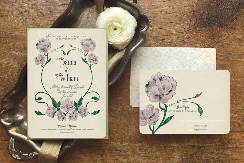 Save the Date Cards, Art Nouveau Save the Dates, Save the Date Postcards, Boho Wedding Save the Date Cards Sweet Adeline image 7