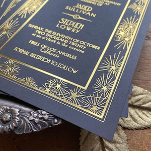 Art Deco Save the Date, Save the Dates, Art Deco Wedding Invitations, Great Gatsby Wedding, Black and Gold Invitations image 5