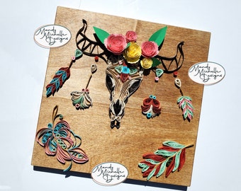 Quilled BoHo Steer Head