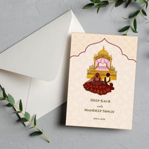 Punjabi Wedding Invitation Bundle | Sikh Wedding | Anand Karaj, Mehendi, Jaggo & Sangeet and more Invite | 5x7 Digital Download | Canva
