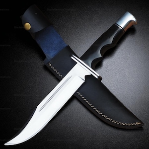 Ghost face Scream Knife Replica - Bloody Buck 120 Style Hunting Knife | Real Steel Blade | Horror Movie Prop |Halloween Cosplay Gift