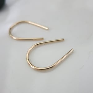 Rempli d'or 14 carats, Argent sterling, Boucles d'oreilles fer à cheval, Boucles d'oreilles arc, Boucles d'oreilles en forme de U, Bijoux de cartilage, Bijoux minimalistes