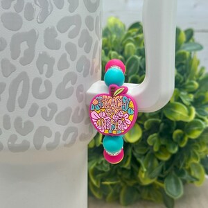 Teacher Cup Charm: Silicone Beaded Tumbler Handle Accessory
