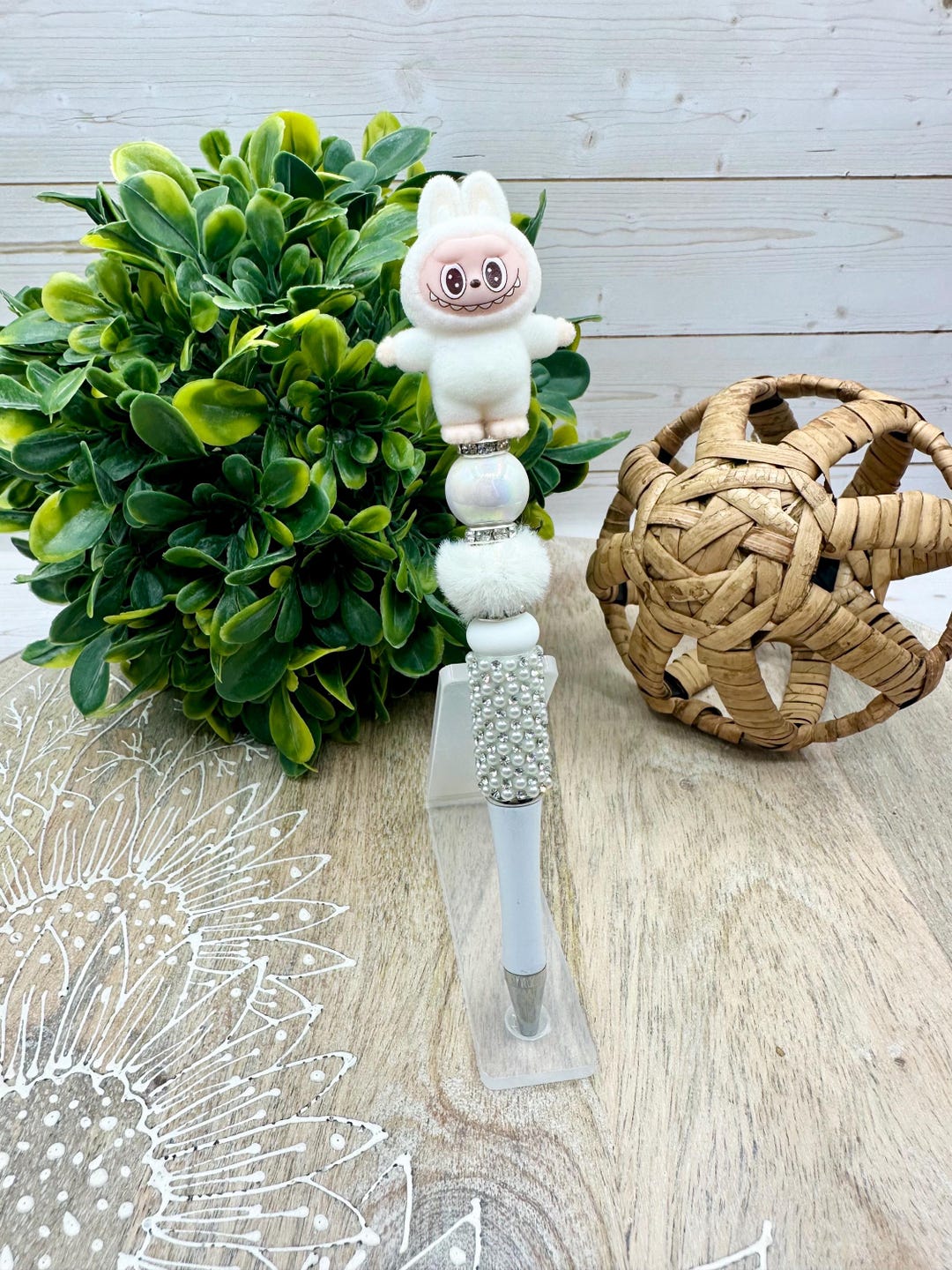 Beaded Rag Labubu Handmade Labubu Beaded Pen: Kawaii Character, Refillable Ink - Etsy