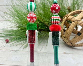 Christmas Beaded Pen, Holiday Sparkle Gift