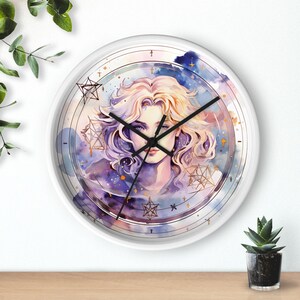Zodiac Signs Wall Clock, Astrology Decor, Horoscope Timepiece, Celestial Clock, Zodiac Home Accents