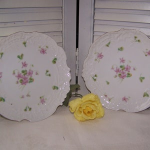 Antique Made In Germany Bavaria Victorian VIOLETS Porcelain China Salad/Dessert Plates
