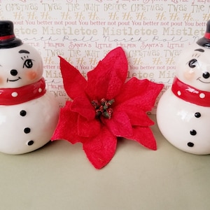 Christmas Johanna Parker Snowman Salt and Pepper Shaker Set. MINT in BOX