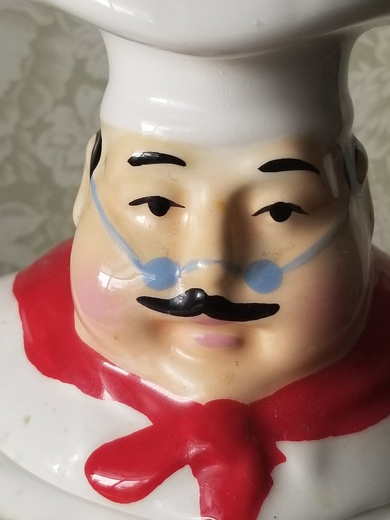 Ceramic Cookie Jar Canister / Hand Painted Plump Bistro Chef Etsy