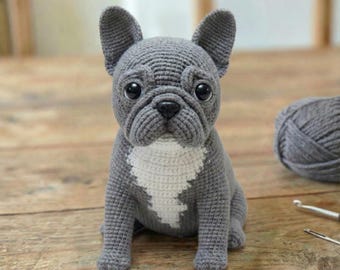 Französische Bulldogge Häkelanleitung Plüschtier DIY Amigurumi