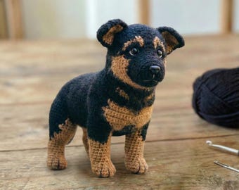 German Shepherd Puppy Crochet Pattern Amigurumi