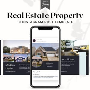50 Real Estate Social Media Listing Update Posts Real Estate Marketing | Instagram Posts | Facebook Posts | Open House, Just Listed Canva