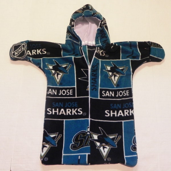 Nhl  SAN JOSE SHARKS Printed  fleece  Baby Snuggy Bunting Coat Newborn  0 to 6 months