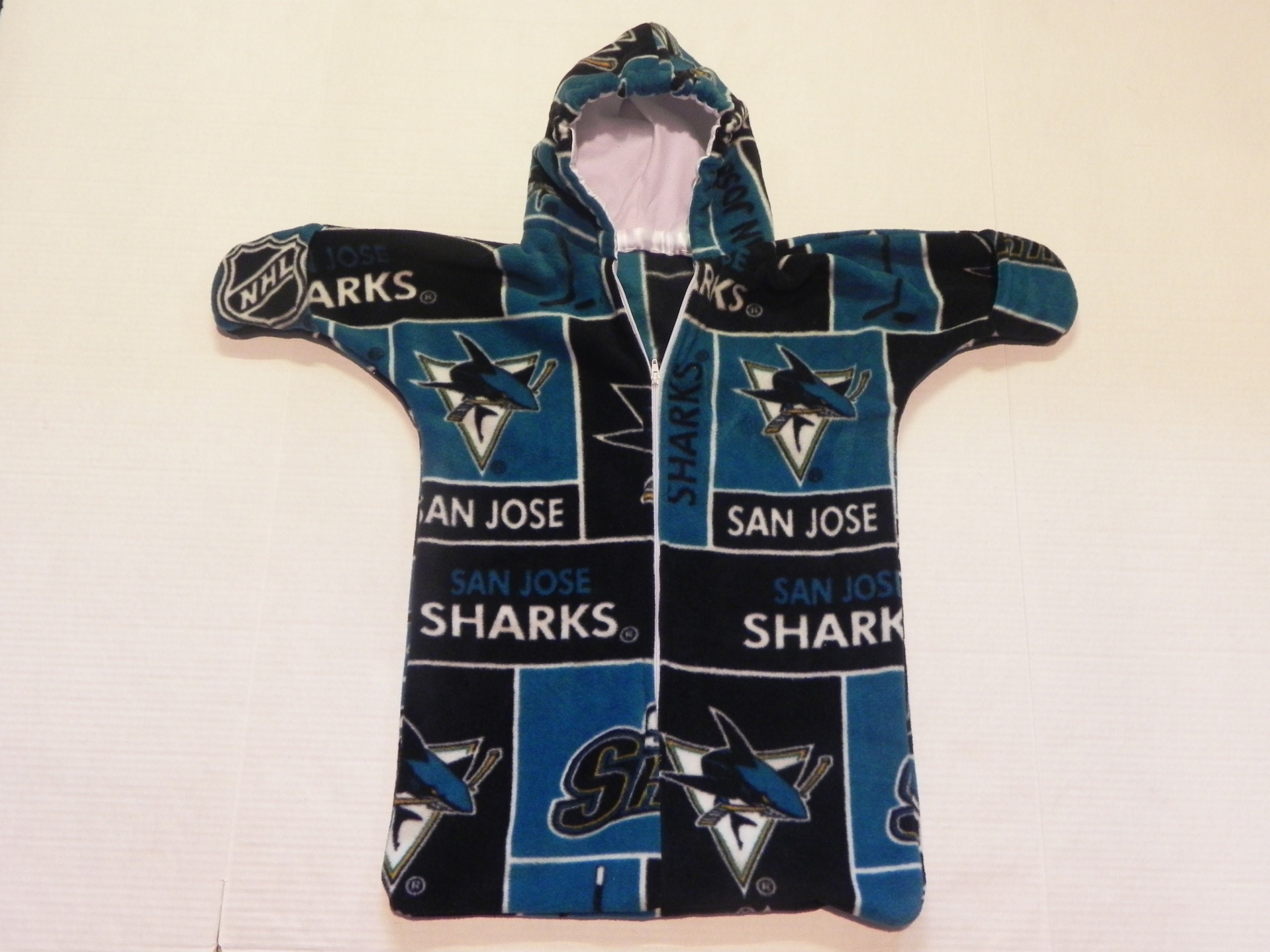 Vintage Starter San Jose Sharks NHL Baseball Jersey Pinstripe Turquoise L