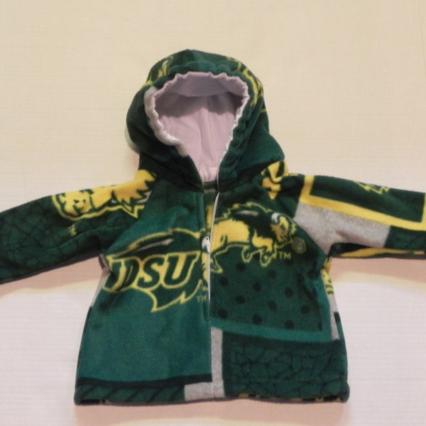 NCAA NDSU  BISONS North Dakota State Univ. printed fleece Baby Jacket Pullover Fit 12mo to 18mo