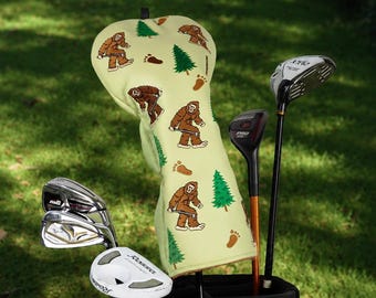 Big Foot Sasquatch Forest Stickerei Golf Fahrerschlägerhaube, Golf Geschenk