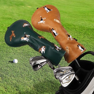 Cute Dogs Embroidery Golf Head Cover For Driver
