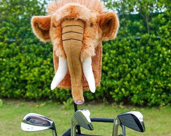 Mammut / Elefant Fahrer-Kopfabdeckung Lustiges Tier-Golf-Zubehör für Wald-Fahrer-Plüsch-Golf-Verein-Bezüge Passt bis 460ccm Fahrer