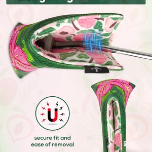 Azalea blommigt persikomönster, "Georgia on my mind", Putter Golf huvudskydd, För DF3, Blade putter, Golfgåva bild 12