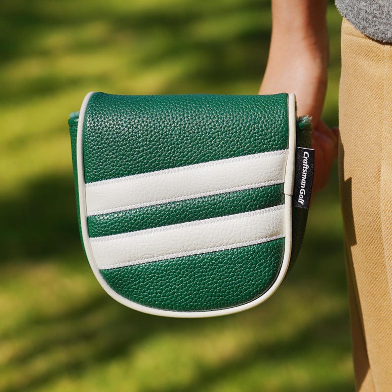 LAB DF3 & OZ1 Green White Stripes Center Shaft Mallet Putter Headcover Head Cover, Protector Case, Magnetic Closure, golf gift image 9