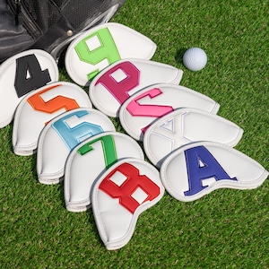 10pcs (4-9,P,A,S,X) Magnetic Iron Headcovers with Large No. Golf Club Protective Cover both for right hand& left hand