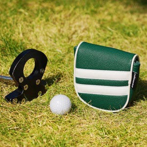 LAB DF3 & OZ1 Green White Stripes Center Shaft Mallet Putter Headcover Head Cover, Protector Case, Magnetic Closure, golf gift DF3