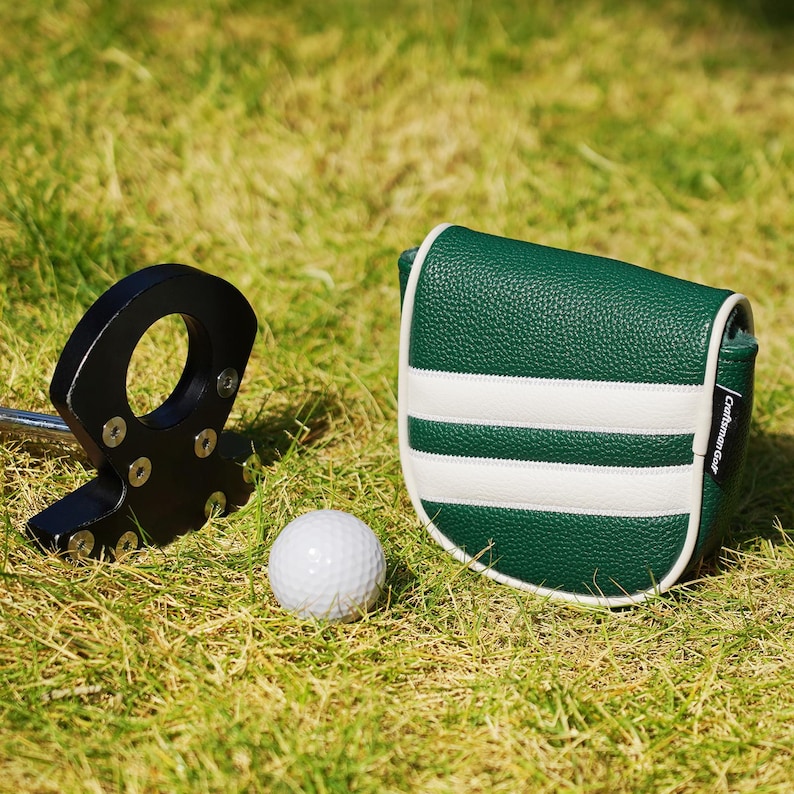 LAB DF3 & OZ1 Green White Stripes Center Shaft Mallet Putter Headcover Head Cover, Protector Case, Magnetic Closure, golf gift DF3