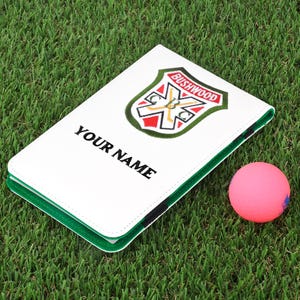 Custom embroidery Personalized Name Golf Scorecard Holder Yardage Book Cover, Christmas Gift Golf Gift