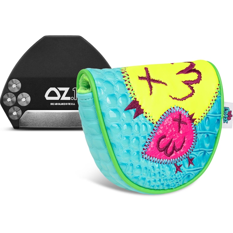 Funda para putter DF3/OZ.1, funda para cabeza de golf, compatible con el eje central LAB DF3, diseño de pájaro con cierre magnético, piel con estampado de cocodrilo. imagen 18