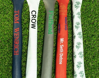 Custom embroidery personalize Classic Leather Alignment Stick Cover, Golf Headcover for Alignment Stick - Hold at Least 2 Sticks
