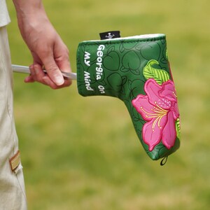 Azalea blommigt persikomönster, "Georgia on my mind", Putter Golf huvudskydd, För DF3, Blade putter, Golfgåva bild 14