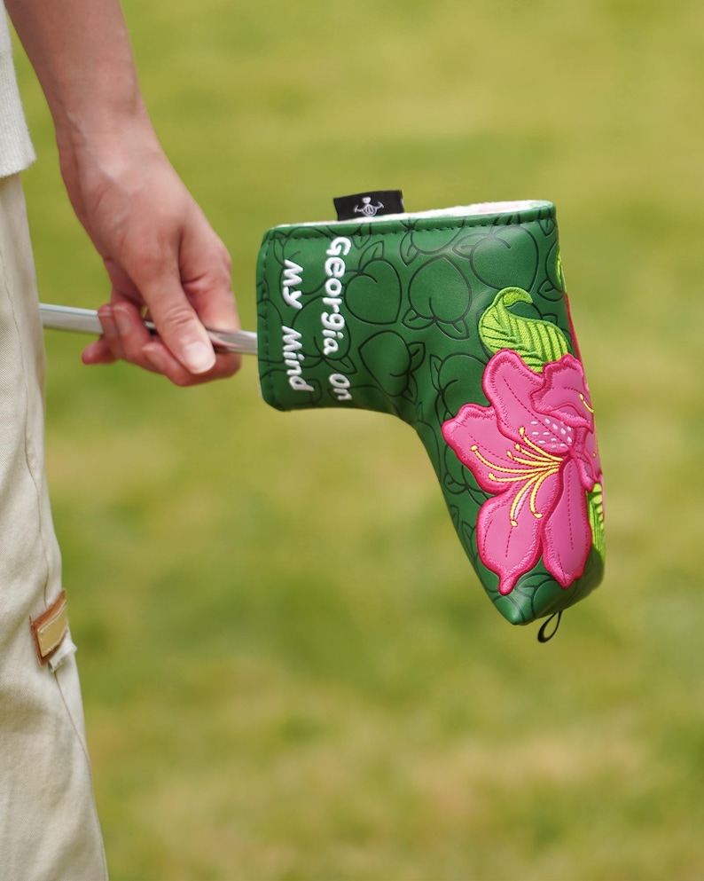 Azalea blommigt persikomönster, "Georgia on my mind", Putter Golf huvudskydd, För DF3, Blade putter, Golfgåva bild 14